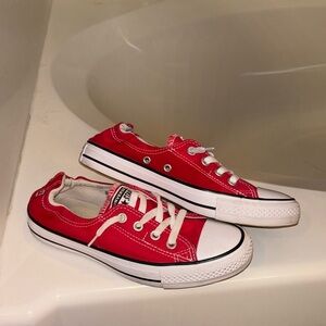 Red slip on Converse
